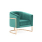Modrest Trask Modern Green Velvet & Rosegold Accent Chair | Modishstore | Lounge Chairs