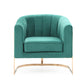 Modrest Trask Modern Green Velvet & Rosegold Accent Chair-2