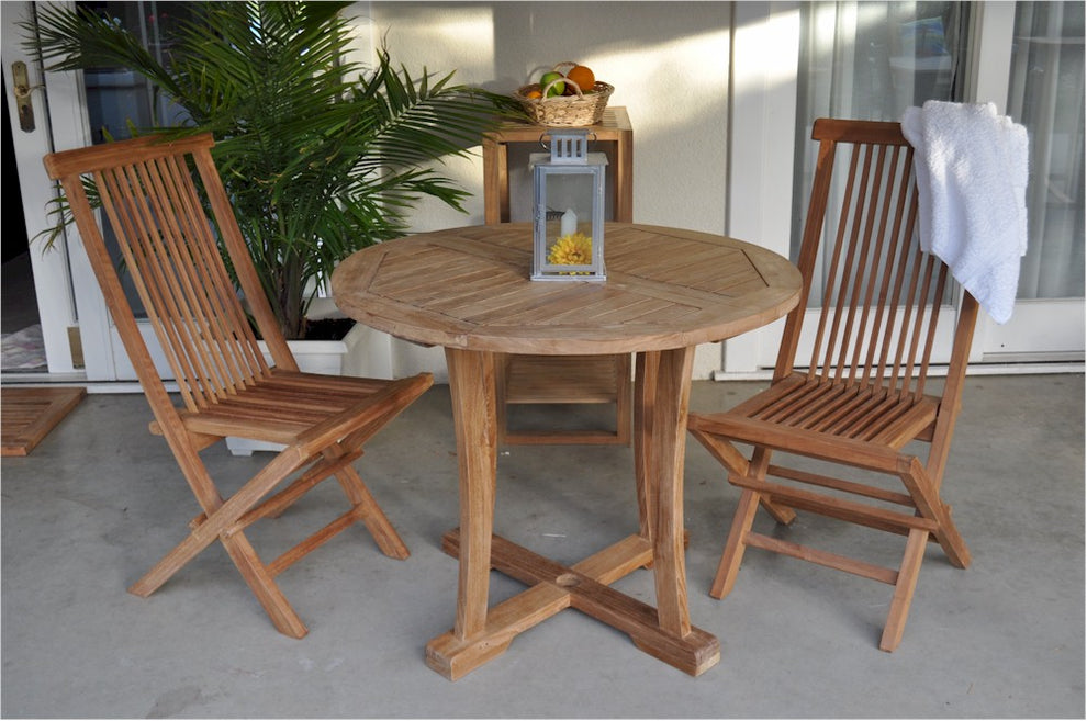 Descanso Bristol 3-Pieces Dining Set By Anderson Teak | Outdoor Dining Sets | Modishstore - 4