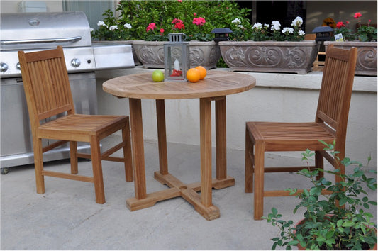 Montage Saratoga 3-Pieces Dining Set By Anderson Teak | Outdoor Dining Sets | Modishstore