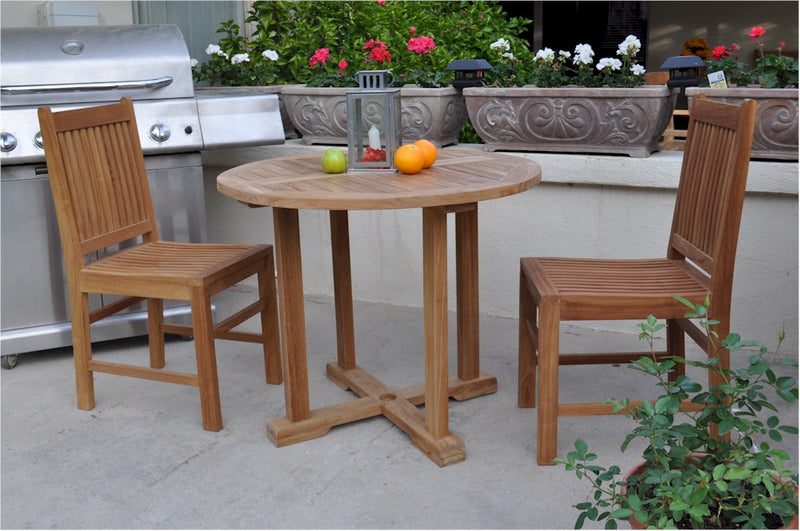 Montage Saratoga 3-Pieces Dining Set By Anderson Teak | Outdoor Dining Sets | Modishstore