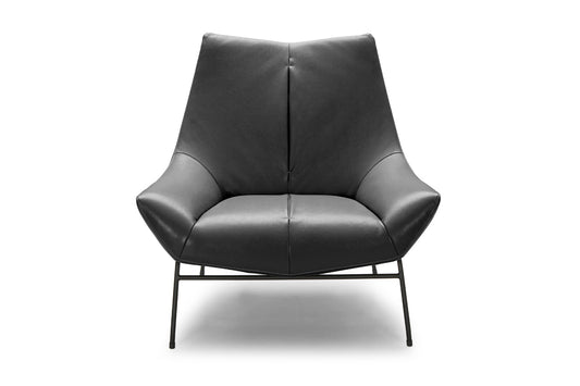 Divani Casa Colt Modern Grey Eco-Leather Accent Chair | Modishstore | Accent Chairs