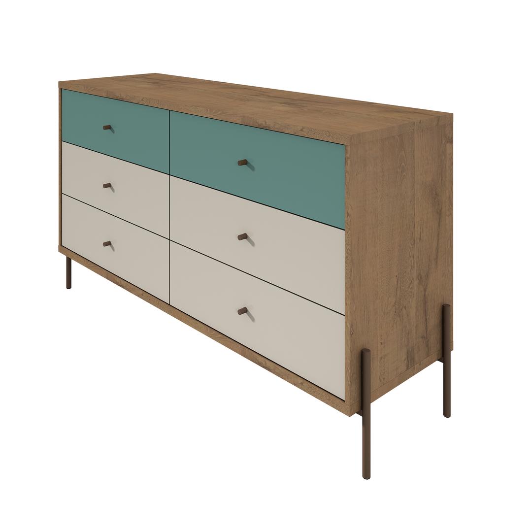 Manhattan Comfort Joy 59" Wide Double Dresser with 6 Full Extension Drawers | Dressers | Modishstore-21