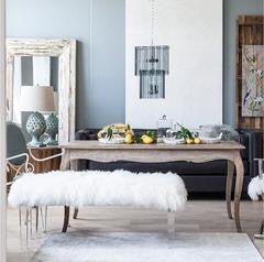 A&B Home Mongolian Fur Bench | Benches | Modishstore