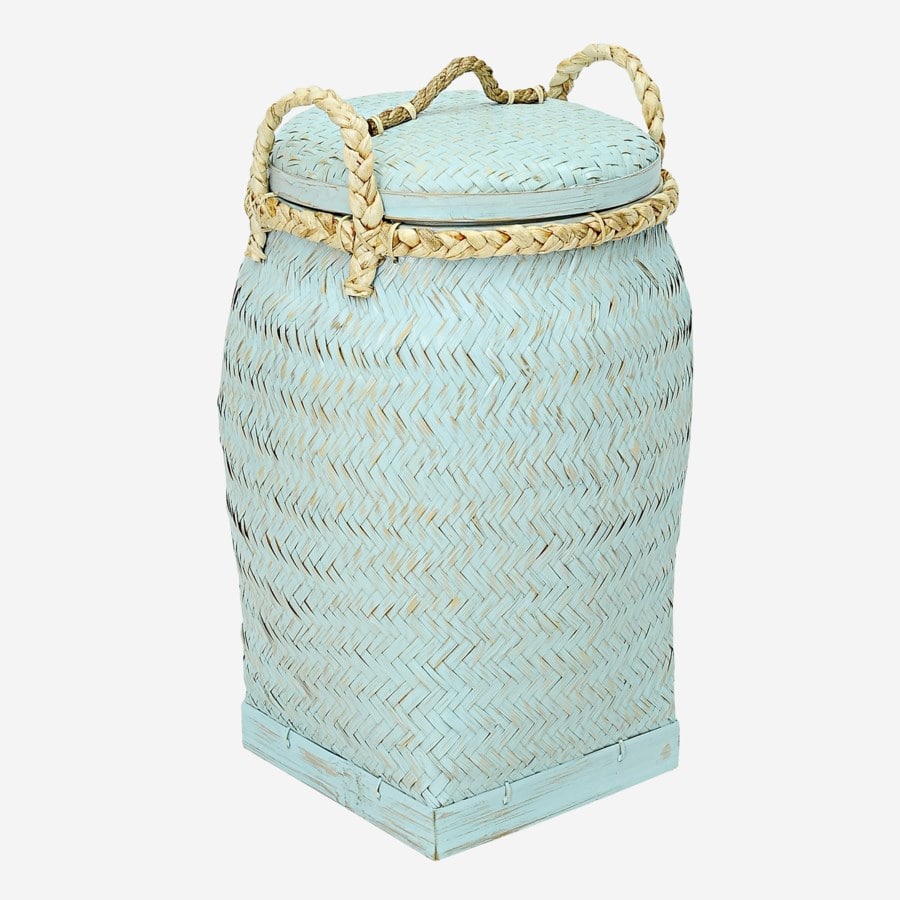 Palermo Round Rattan Basket with Lid by Jeffan | Bins, Baskets & Buckets | Modishstore