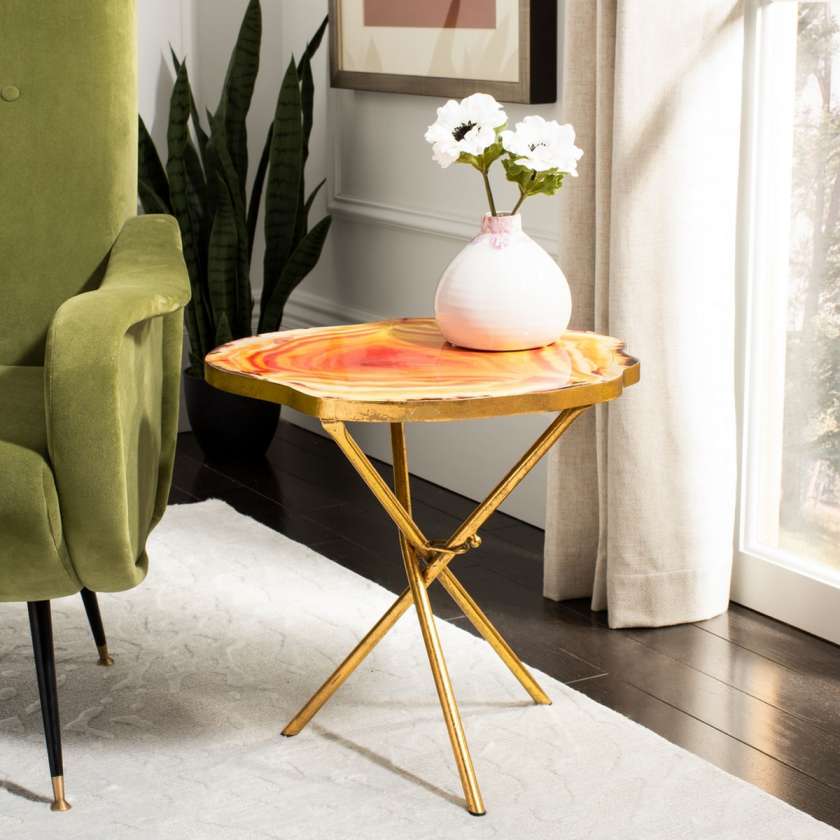 Safavieh Giselle Faux Agate Side Table | Side Tables | Modishstore - 2