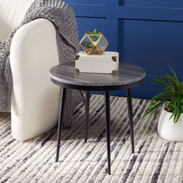 Safavieh Nylah Marble Side Table - Gray Marble | Accent Tables | Modishstore - 4
