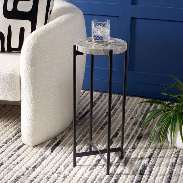 Safavieh Hames Drink Table - Sand Brown Marble Top | Accent Tables | Modishstore - 4