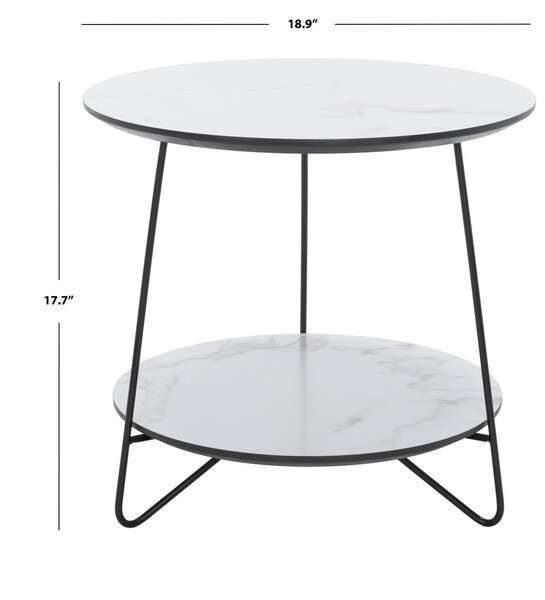 Safavieh Avani Round Side Table - White | Side Tables | Modishstore - 3