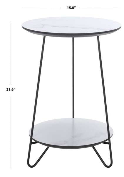 Safavieh Avaline Round Side Table - White | Side Tables | Modishstore - 3