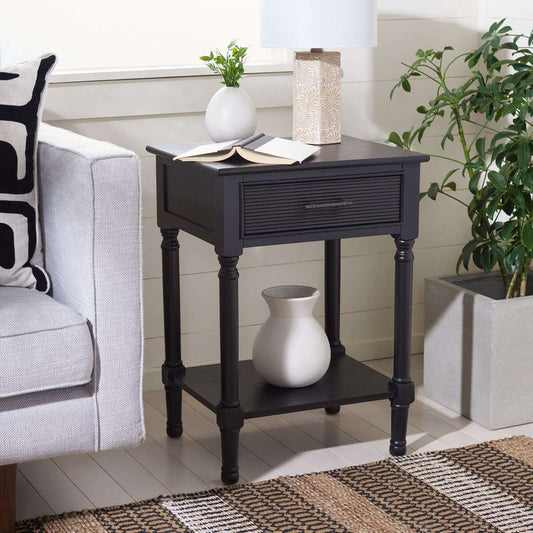 Safavieh Ryder 1Drw Accent Table - Black | Accent Tables | Modishstore