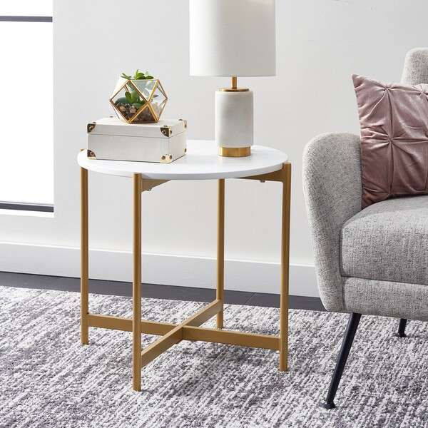 Safavieh Calina Accent Table - White | Accent Tables | Modishstore
