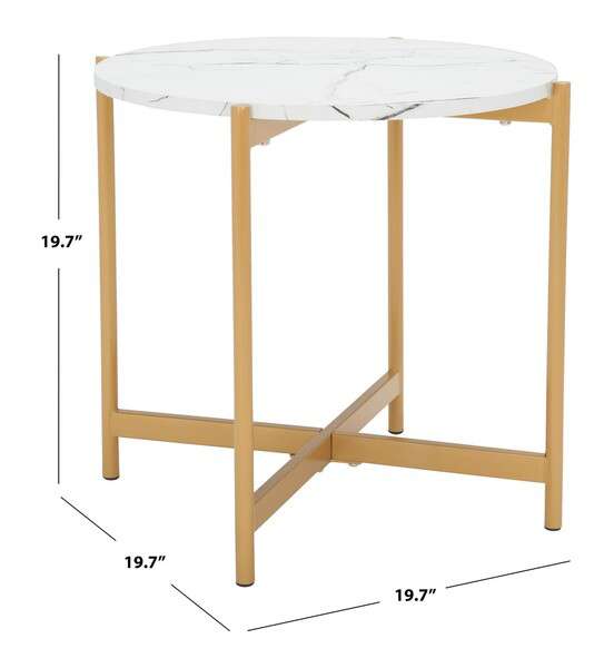 Safavieh Calina Accent Table - Faux White Marble | Accent Tables | Modishstore - 4