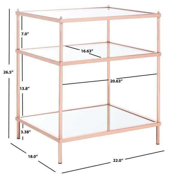 Safavieh Noelia 3 Tier Accent Table - Rose Gold | Accent Tables | Modishstore - 4