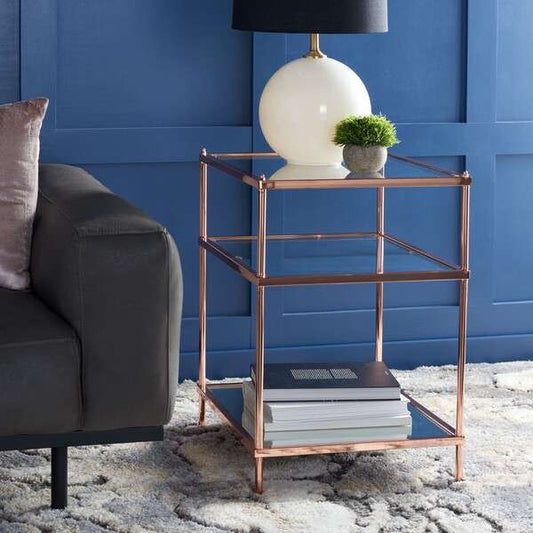 Safavieh Noelia 3 Tier Accent Table - Rose Gold | Accent Tables | Modishstore