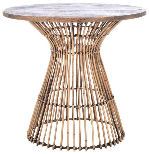 Safavieh Whent Round Accent Table - Honey Brown Wash | Accent Tables | Modishstore - 2