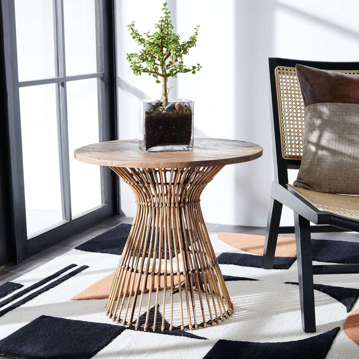 Safavieh Whent Round Accent Table - Honey Brown Wash | Accent Tables | Modishstore