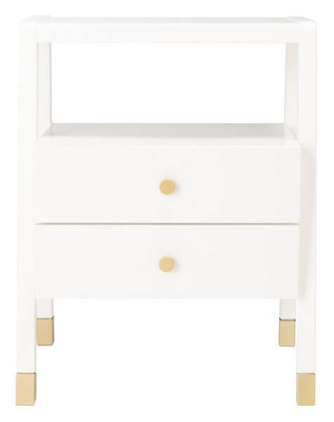 Safavieh Cove 2 Drawer 1 Shelf Accent Table - White | Accent Tables | Modishstore - 2