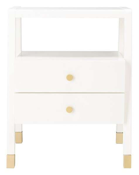 Safavieh Cove 2 Drawer 1 Shelf Accent Table - White | Accent Tables | Modishstore - 2