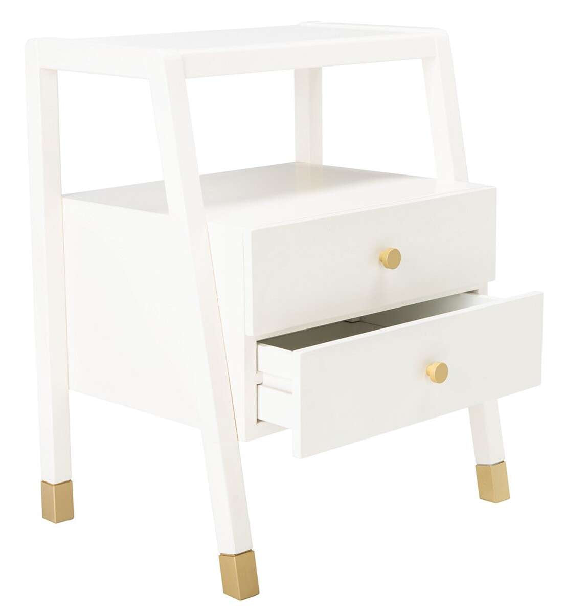 Safavieh Cove 2 Drawer 1 Shelf Accent Table - White | Accent Tables | Modishstore - 3