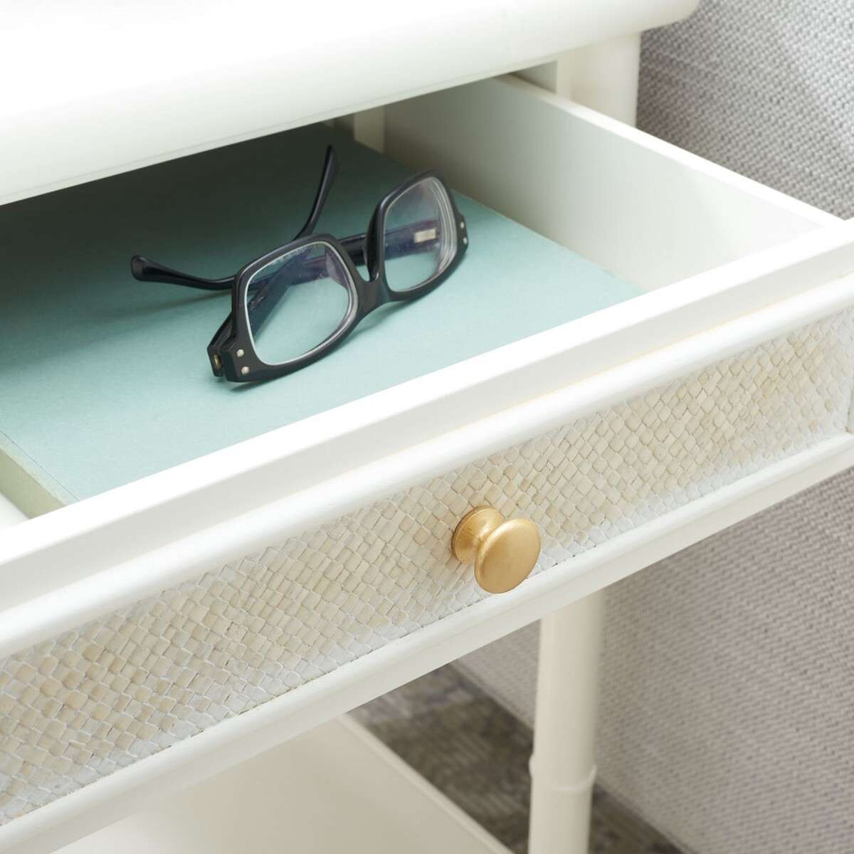 Safavieh Ahab 2 Drawer 1 Shelf Accent Table - White | Accent Tables | Modishstore - 4
