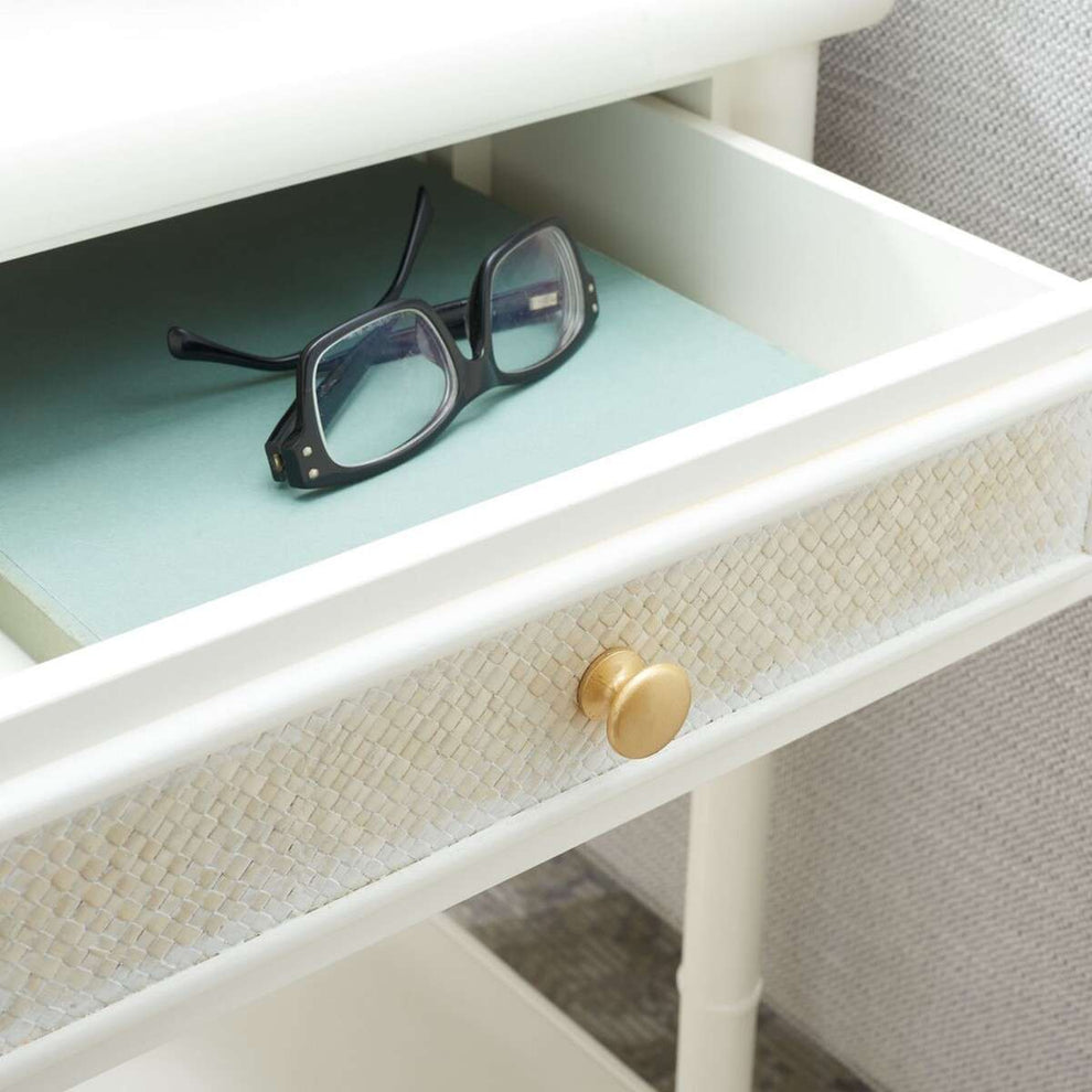 Safavieh Ahab 2 Drawer 1 Shelf Accent Table - White | Accent Tables | Modishstore - 4