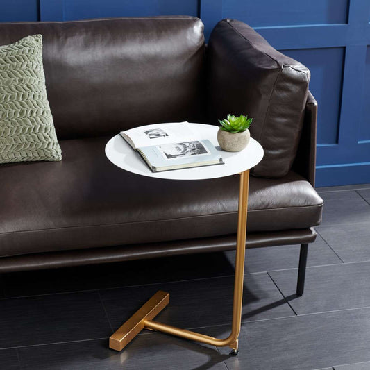 Safavieh Haylee Round Side Table - White | Accent Tables | Modishstore