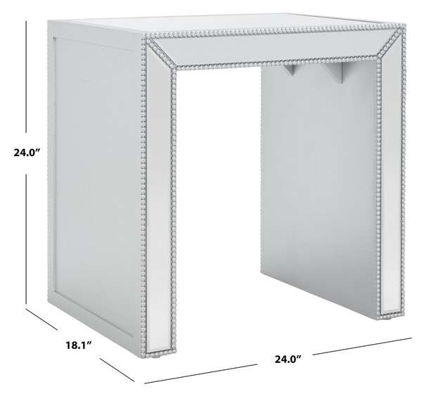 Safavieh Laken Mirrored Accent Table - Silver | Accent Tables | Modishstore - 3