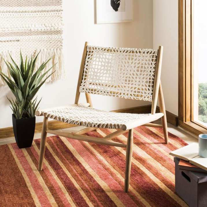 Safavieh Bandelier Leather Weave Accent Chair | Accent Chairs | Modishstore - 2