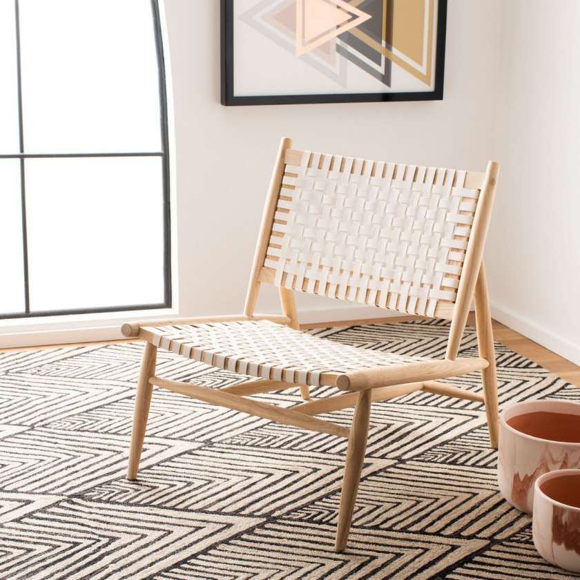 Safavieh Soleil Leather Woven Accent Chair | Accent Chairs | Modishstore - 2