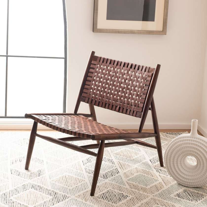 Safavieh Soleil Leather Woven Accent Chair | Accent Chairs | Modishstore - 6