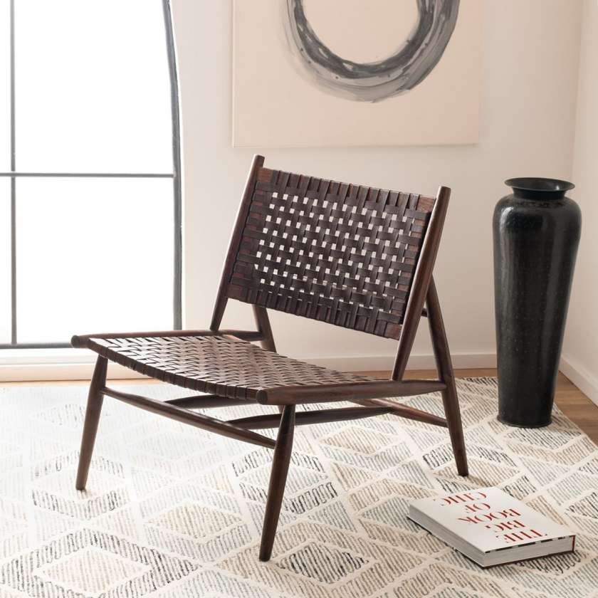 Safavieh Soleil Leather Woven Accent Chair | Accent Chairs | Modishstore - 10