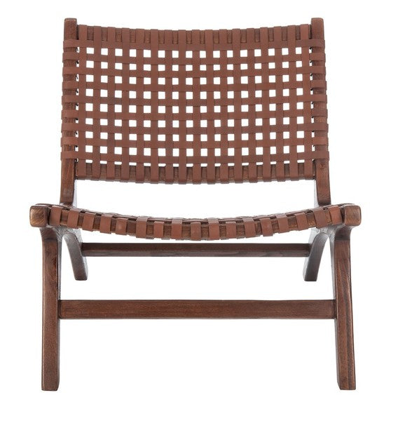 Safavieh Luna Leather Woven Accent Chair | Accent Chairs |  Modishstore  - 7