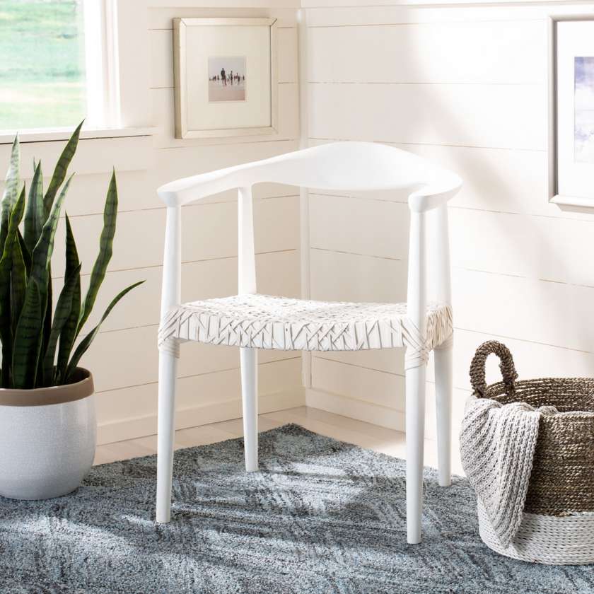 Safavieh Juneau Leather Woven Accent Chair | Accent Chairs | Modishstore - 6