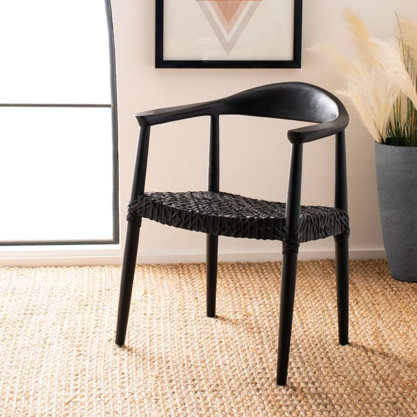 Safavieh Juneau Leather Woven Accent Chair | Accent Chairs |  Modishstore  - 13