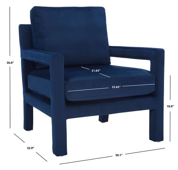 Safavieh Kye Accent Chair - Navy | Accent Chairs | Modishstore - 4