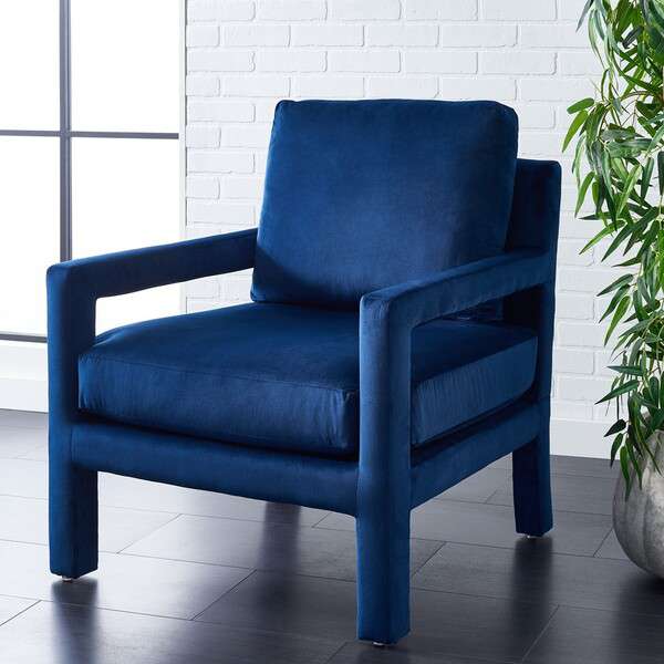 Safavieh Kye Accent Chair - Navy | Accent Chairs | Modishstore