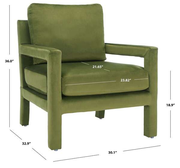 Safavieh Kye Accent Chair - Olive Green | Accent Chairs | Modishstore - 4