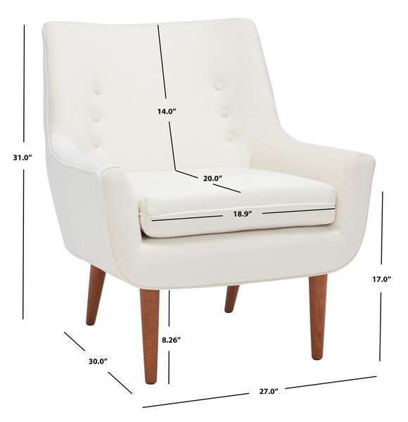 Safavieh Amina Accent Chair - Cream | Accent Chairs | Modishstore - 3