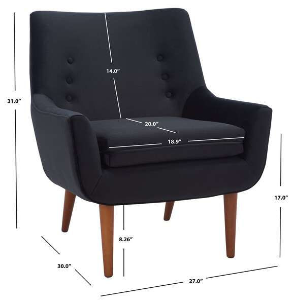 Safavieh Amina Accent Chair - Black | Accent Chairs | Modishstore - 2