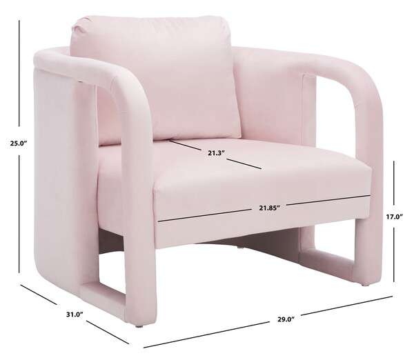 Safavieh Fifer Accent Chair - Light Pink | Accent Chairs | Modishstore - 3