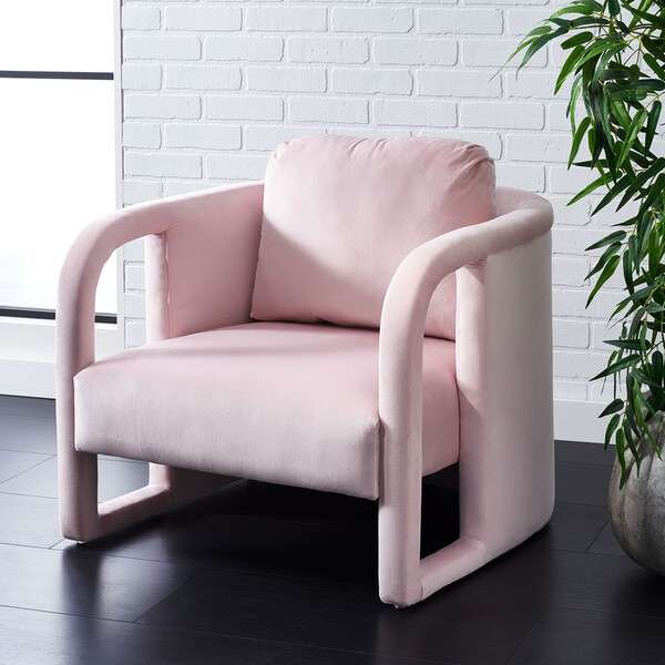 Safavieh Fifer Accent Chair - Light Pink | Accent Chairs | Modishstore - 4