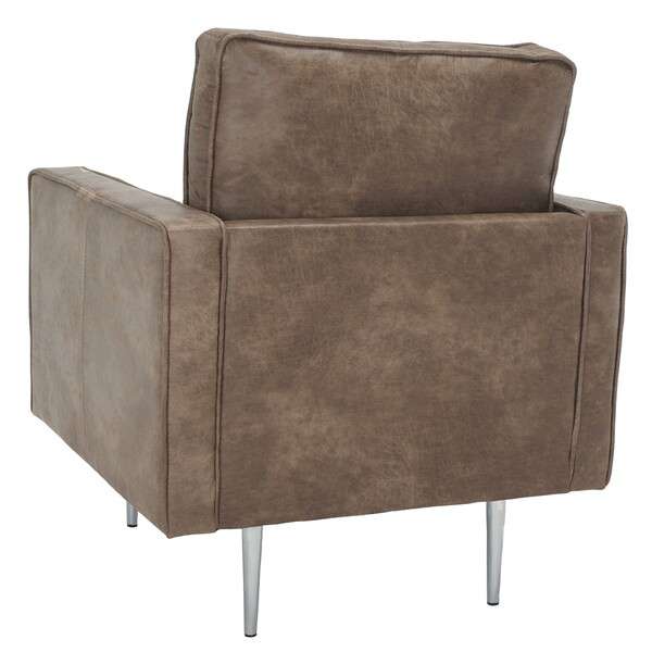Safavieh Paityn Accent Chair - Brown Body With Silver Legs | Accent Chairs | Modishstore - 3