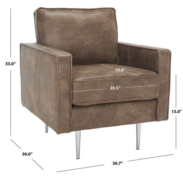 Safavieh Paityn Accent Chair - Brown Body With Silver Legs | Accent Chairs | Modishstore - 4