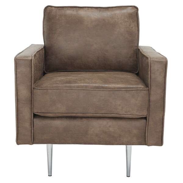 Safavieh Paityn Accent Chair - Brown Body With Silver Legs | Accent Chairs | Modishstore - 2