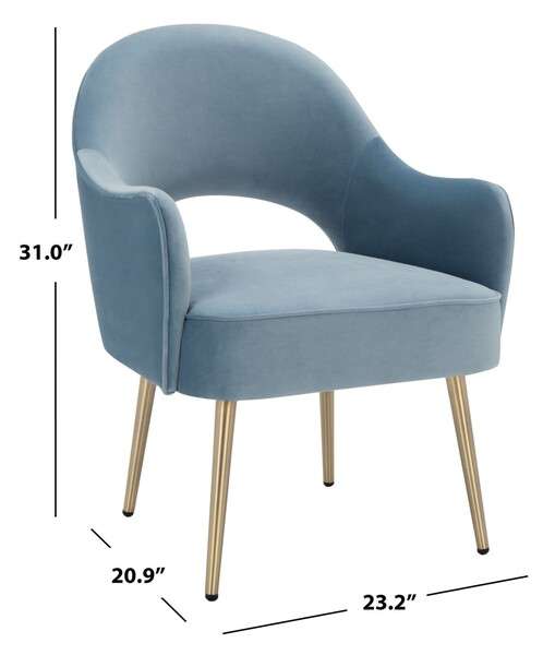 Safavieh Dublyn Accent Chair - Light Blue | Accent Chairs | Modishstore - 3