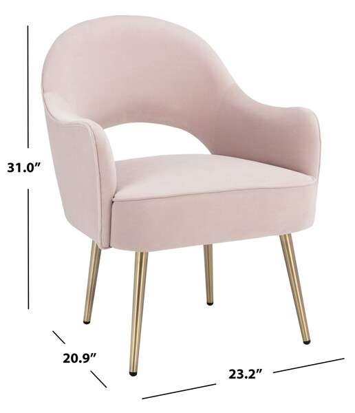 Safavieh Dublyn Accent Chair - Light Pink | Accent Chairs | Modishstore - 4