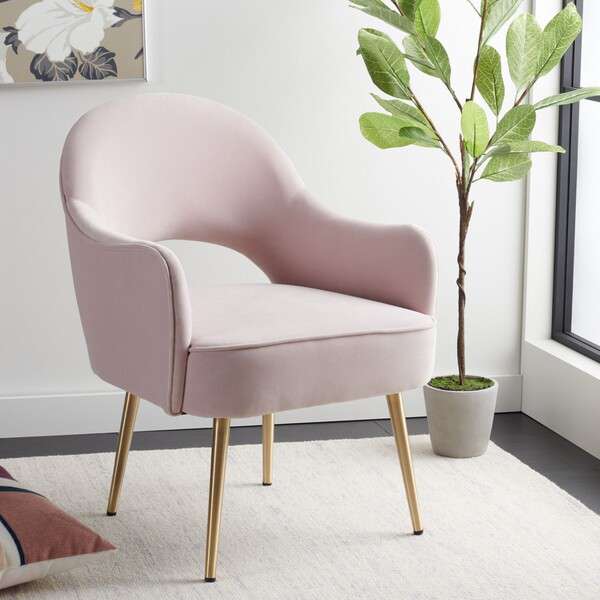 Safavieh Dublyn Accent Chair - Light Pink | Accent Chairs | Modishstore