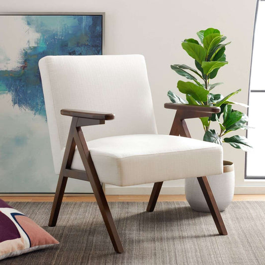 Safavieh Emyr Arm Chair - White | Accent Chairs | Modishstore