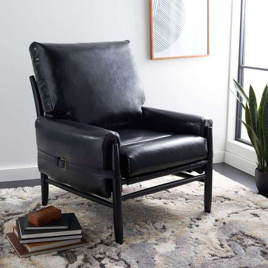 Safavieh Oslo Mid Century Arm Chair - Black | Armchairs | Modishstore